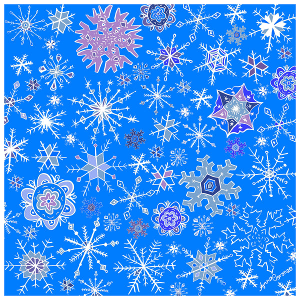 Snowflakes Scarf - Blue