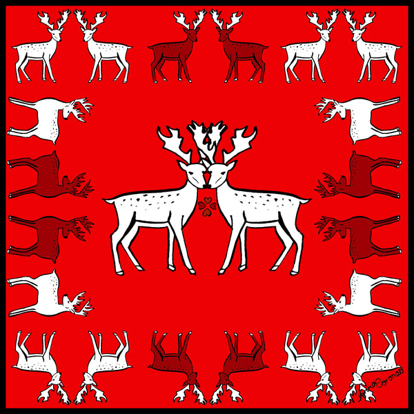 Reindeers Scarf - Red