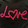 Love T-shirt Black with Pink Glitter