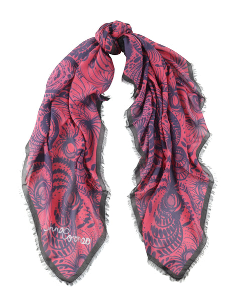 Gramercy Park Scarf - Navy/Pink