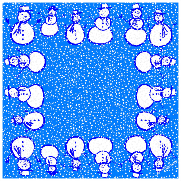 Snowmen Scarf - Blue
