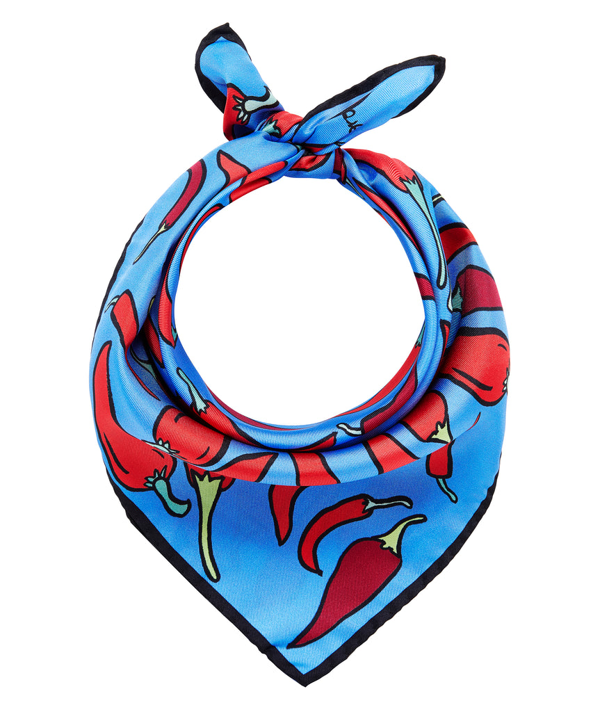 Chillies Scarf - Blue