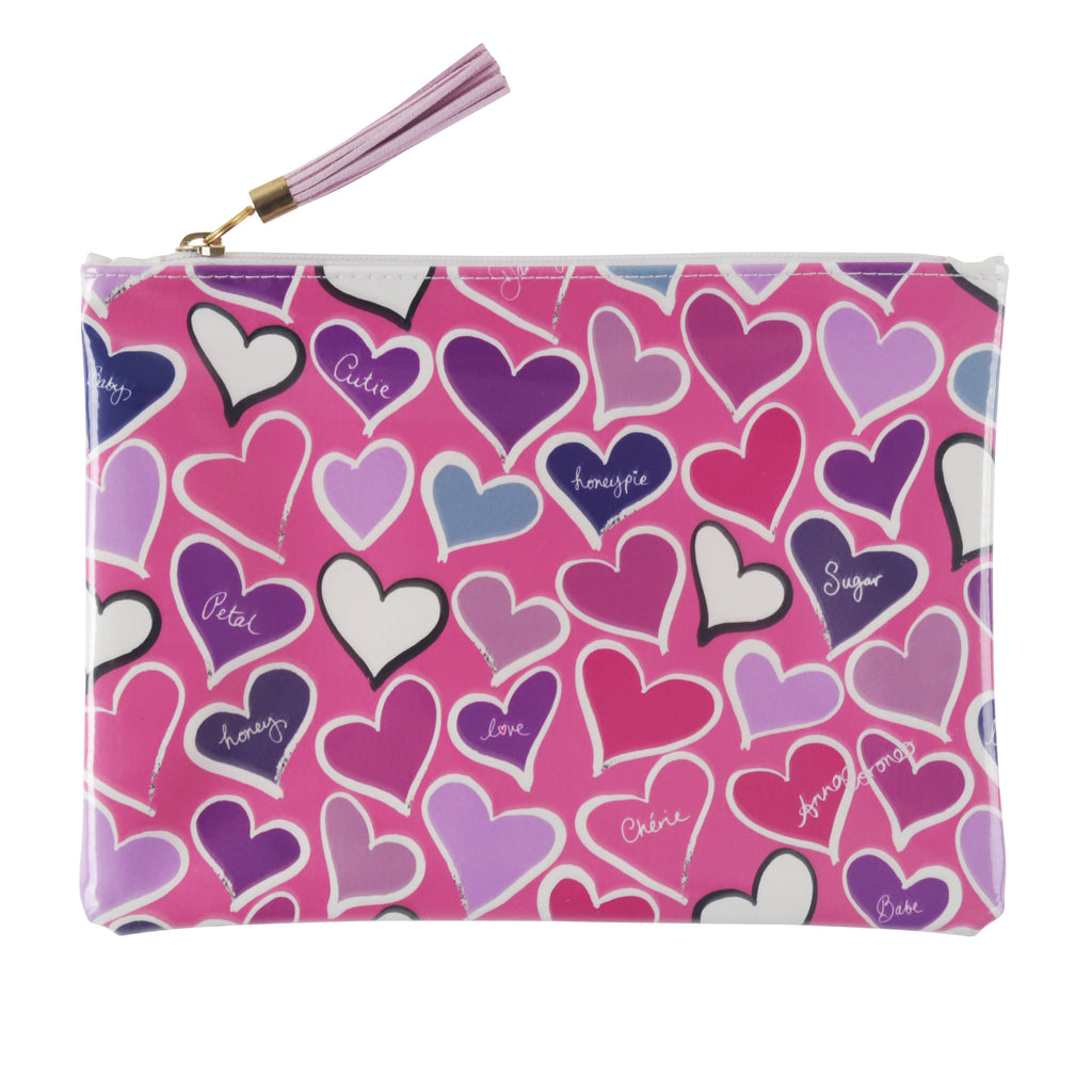 Hearts Travel Clutch