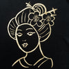 Geisha T-shirt Black with Gold Glitter