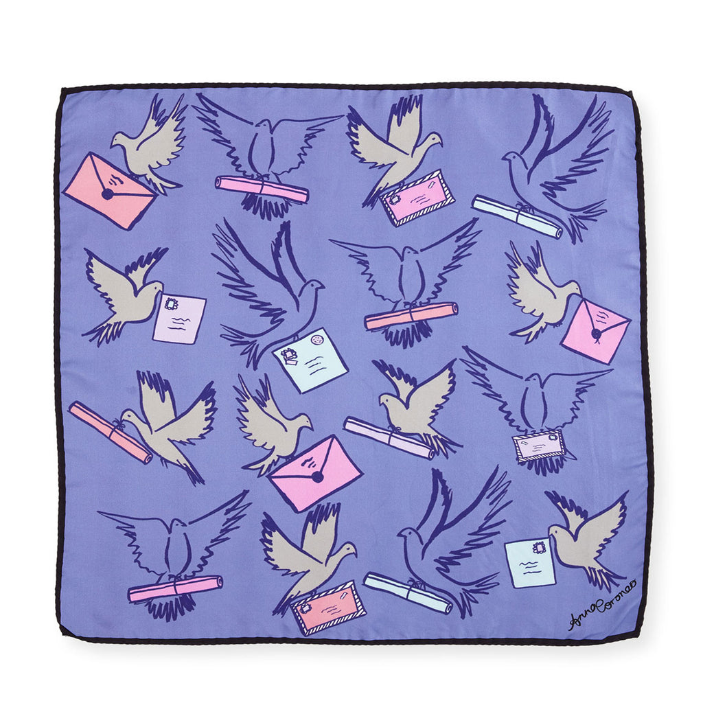 Messenger Birds Scarf - Blue