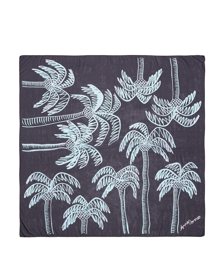 Palm Trees Scarf - Aqua