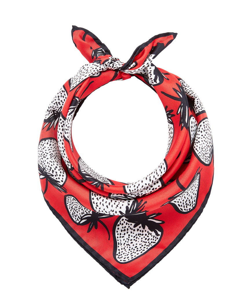 Strawberries Scarf - Red