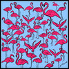 Flamingos Scarf - Blue