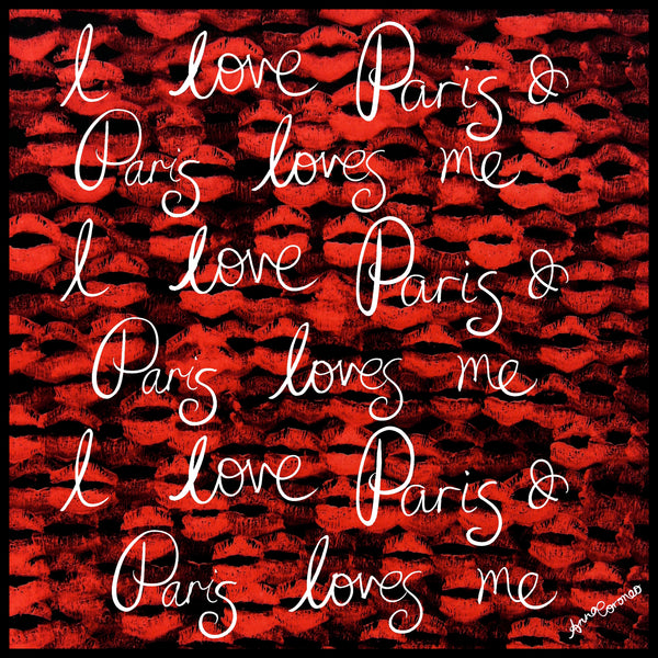 Kisses Paris Scarf - Red/Black