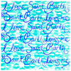 Kisses Saint Barth Scarf - Aqua/White