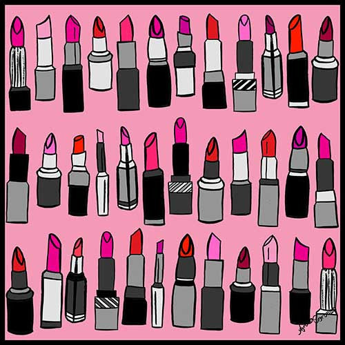 Lipsticks Scarf - Pink