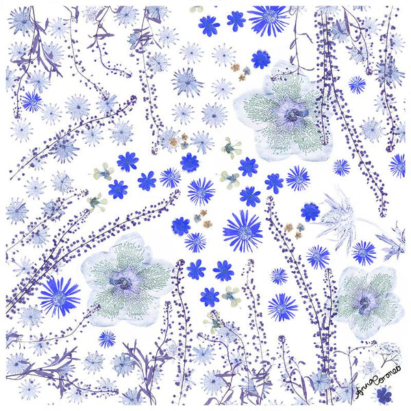 Pressed Flowers Scarf - Violet